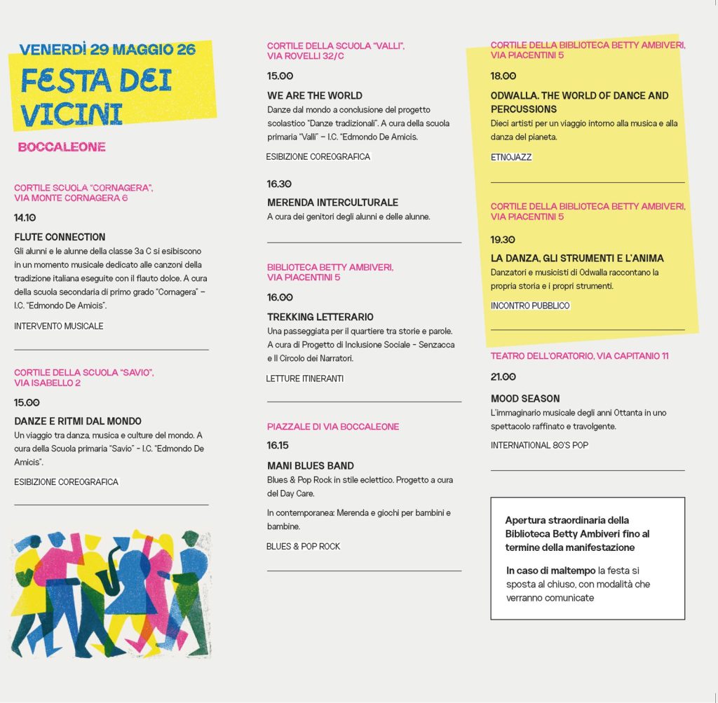 Festa dei Vicini Boccaleone 29 Maggio 2026